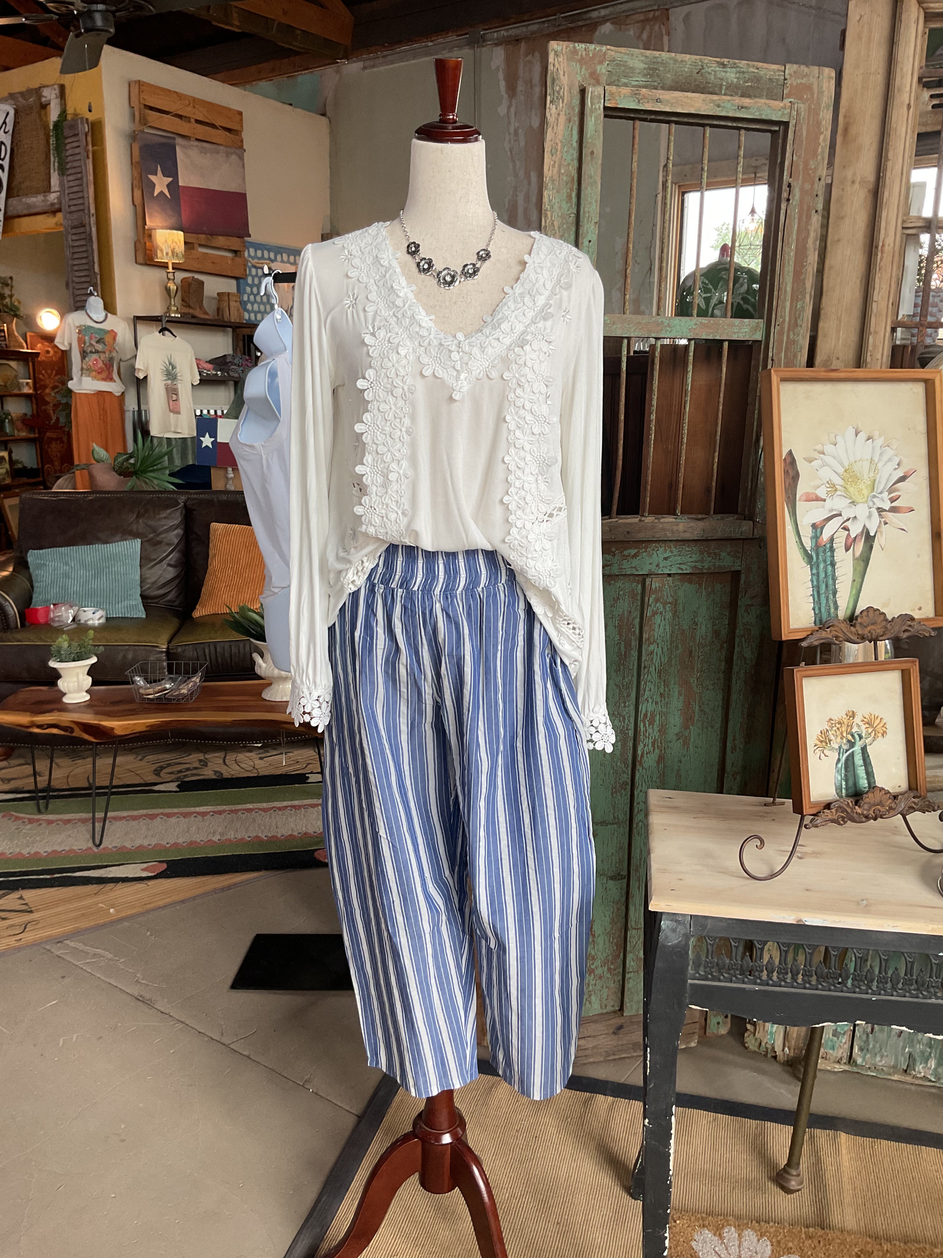 Stripe Relaxed Pants-Pants-Oddi-Stuffology - Where Vintage Meets Modern, A Boutique for Real Women in Crosbyton, TX