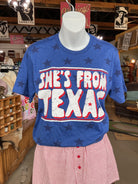 She's From Texas Graphic Tee-Graphic Tees-Texas True Threads-Stuffology - Where Vintage Meets Modern, A Boutique for Real Women in Crosbyton, TX