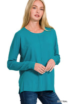 Front Seam Round Neck Sweater-Zenana-Stuffology - Where Vintage Meets Modern, A Boutique for Real Women in Crosbyton, TX