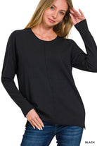 Front Seam Round Neck Sweater-Zenana-Stuffology - Where Vintage Meets Modern, A Boutique for Real Women in Crosbyton, TX