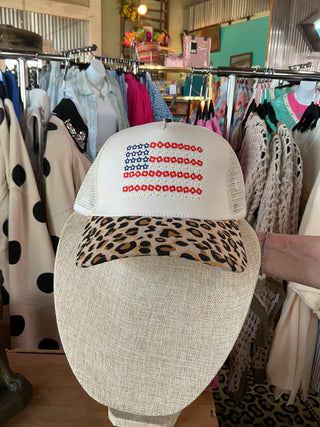 Hat - American Flag Embroidered-Trucker Hat-Zenana-Stuffology - Where Vintage Meets Modern, A Boutique for Real Women in Crosbyton, TX