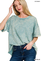 Ash Blue French Terry Top-Top-Zenana-Stuffology - Where Vintage Meets Modern, A Boutique for Real Women in Crosbyton, TX