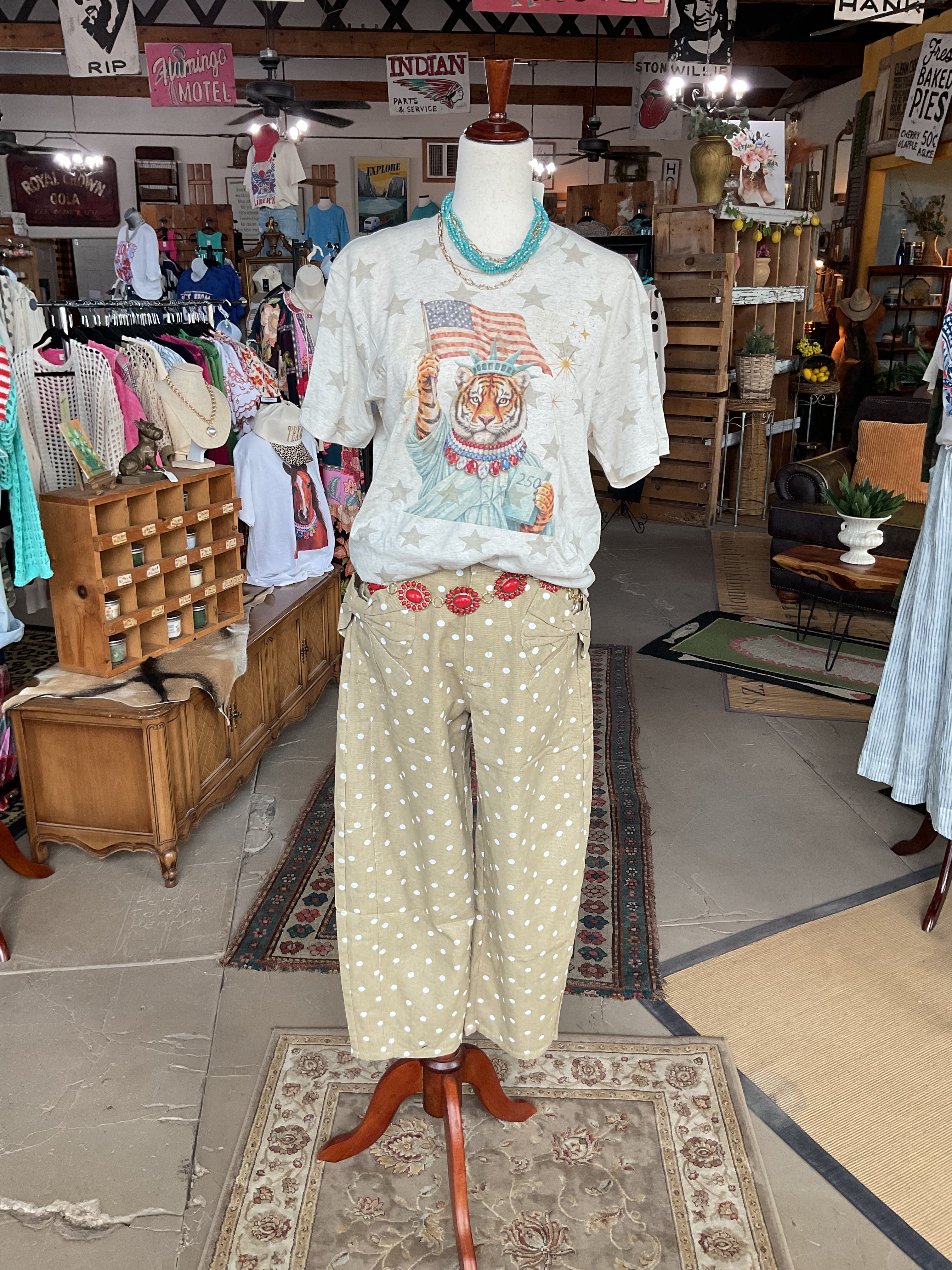 Liberty Tiger Graphic Tee-Graphic Tees-Bling-A-GoGo, LLC-Stuffology - Where Vintage Meets Modern, A Boutique for Real Women in Crosbyton, TX