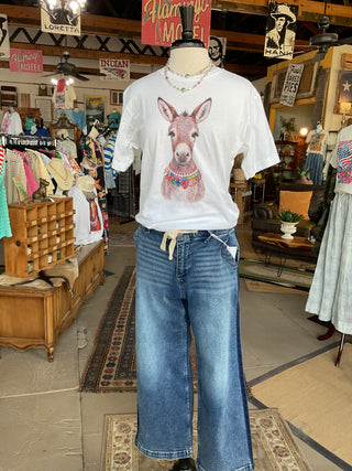 Jeweled Donkey Graphic Tee-Graphic Tees-Bling-A-GoGo, LLC-Stuffology - Where Vintage Meets Modern, A Boutique for Real Women in Crosbyton, TX