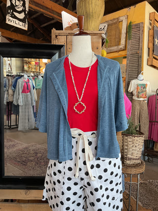 Round Neck Button Down Cardigan-Cardigan-Doe and Rae-Stuffology - Where Vintage Meets Modern, A Boutique for Real Women in Crosbyton, TX