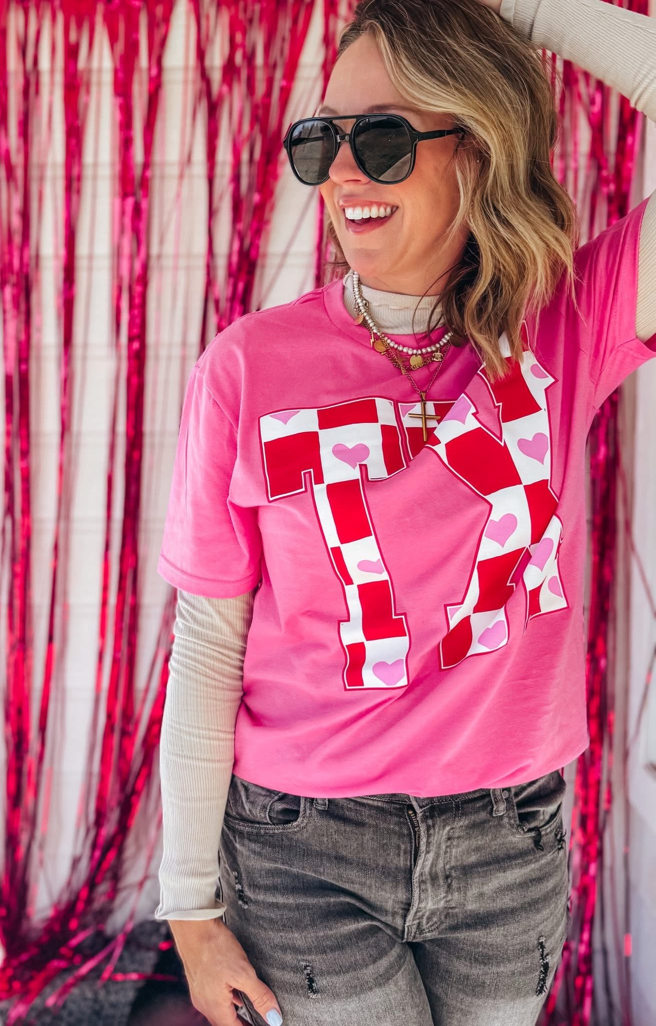 TX Heart Checker Graphic Tee-Graphic Tees-Stuffology Boutique -Stuffology - Where Vintage Meets Modern, A Boutique for Real Women in Crosbyton, TX