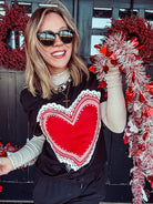 Red Doily Heart Graphic Tee-Graphic Tees-Stuffology Boutique -Stuffology - Where Vintage Meets Modern, A Boutique for Real Women in Crosbyton, TX
