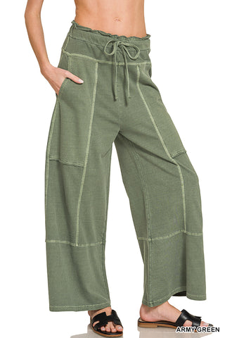 French Terry Wide Leg Pants with Exposed Seams-Pants-Zenana-Stuffology - Where Vintage Meets Modern, A Boutique for Real Women in Crosbyton, TX