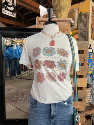 Shop Local Floral Tee-Graphic Tees-Willow Poppy-Stuffology - Where Vintage Meets Modern, A Boutique for Real Women in Crosbyton, TX