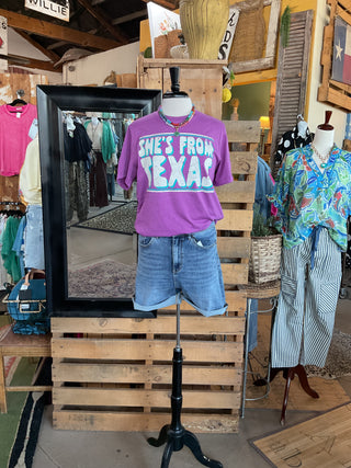 She's From Texas Graphic Tee-Graphic Tees-Texas True Threads-Stuffology - Where Vintage Meets Modern, A Boutique for Real Women in Crosbyton, TX