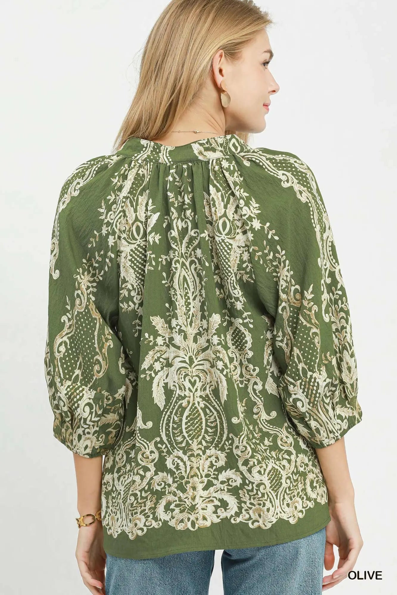 Olive Heirloom Blouse-Blouse-Umgee-Stuffology - Where Vintage Meets Modern, A Boutique for Real Women in Crosbyton, TX