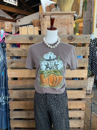 Cotton Pumpkin Graphic Tee-Graphic Tees-Baxter & Me-Stuffology - Where Vintage Meets Modern, A Boutique for Real Women in Crosbyton, TX