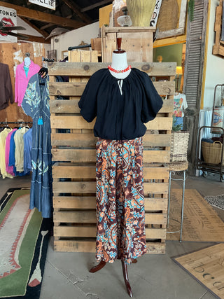 Paisley Print Embroidered Wide Leg Pants-Wide Leg Pants-Umgee-Stuffology - Where Vintage Meets Modern, A Boutique for Real Women in Crosbyton, TX