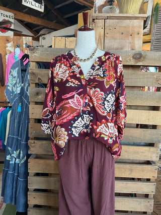 Boho Paisley Puff Sleeve Blouse-Blouse-Umgee-Stuffology - Where Vintage Meets Modern, A Boutique for Real Women in Crosbyton, TX