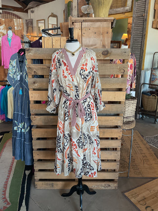 Abstract Print Midi Dress-Dresses-Umgee-Stuffology - Where Vintage Meets Modern, A Boutique for Real Women in Crosbyton, TX