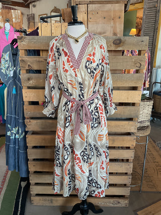 Abstract Print Midi Dress-Dresses-Umgee-Stuffology - Where Vintage Meets Modern, A Boutique for Real Women in Crosbyton, TX