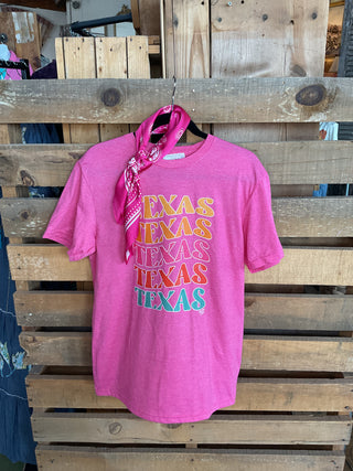 Retro Stacked Texas Tee-Graphic Tees-Branded Cotton-Stuffology - Where Vintage Meets Modern, A Boutique for Real Women in Crosbyton, TX