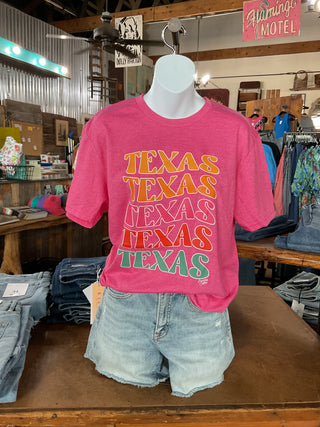 Retro Stacked Texas Tee-Graphic Tees-Branded Cotton-Stuffology - Where Vintage Meets Modern, A Boutique for Real Women in Crosbyton, TX