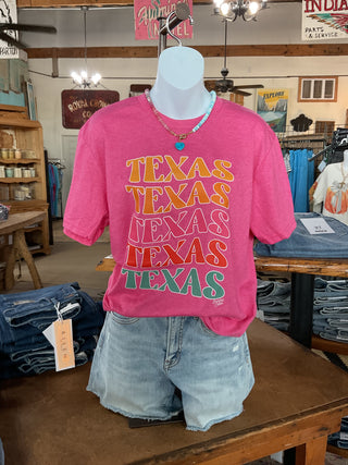 Retro Stacked Texas Tee-Graphic Tees-Branded Cotton-Stuffology - Where Vintage Meets Modern, A Boutique for Real Women in Crosbyton, TX