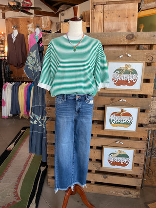 Striped Contrast Banded Top