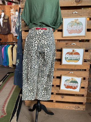 Braided Waist Belt Patch Leopard Pants-Pants-BiBi-Stuffology - Where Vintage Meets Modern, A Boutique for Real Women in Crosbyton, TX