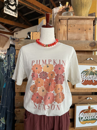Pumpkin Season Light Beige Graphic Tee-Willow Poppy-Stuffology - Where Vintage Meets Modern, A Boutique for Real Women in Crosbyton, TX