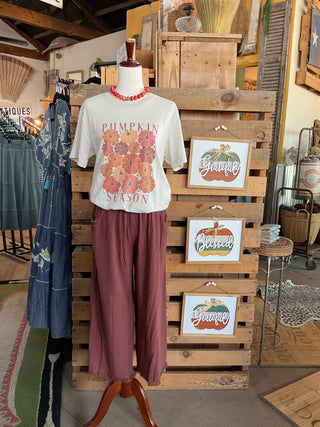 Pumpkin Season Light Beige Graphic Tee-Willow Poppy-Stuffology - Where Vintage Meets Modern, A Boutique for Real Women in Crosbyton, TX