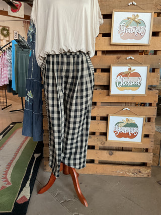 Checkered Wide Leg Pants-Pants-Umgee-Stuffology - Where Vintage Meets Modern, A Boutique for Real Women in Crosbyton, TX