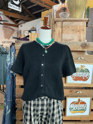 Short Sleeve Button Down Sweater
