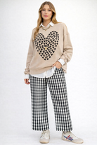 Elastic Waist Checkered Casual Pants-Pants-VERY J-Stuffology - Where Vintage Meets Modern, A Boutique for Real Women in Crosbyton, TX