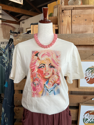 Sweet Dolly Graphic Tee-Women > Tops > Tshirts > Graphic-Branded Cotton-Stuffology - Where Vintage Meets Modern, A Boutique for Real Women in Crosbyton, TX