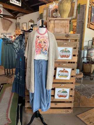 Khaki Multicolor Speckled Chunky Knit Cardigan-Sweater Cardigan-EASEL-Stuffology - Where Vintage Meets Modern, A Boutique for Real Women in Crosbyton, TX