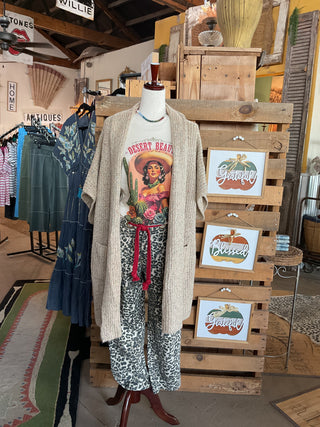Khaki Multicolor Speckled Chunky Knit Cardigan-Sweater Cardigan-EASEL-Stuffology - Where Vintage Meets Modern, A Boutique for Real Women in Crosbyton, TX