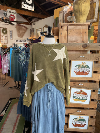The Starlight Waffle Knit Pullover Top-Pullover Top-Sage + Fig-Stuffology - Where Vintage Meets Modern, A Boutique for Real Women in Crosbyton, TX