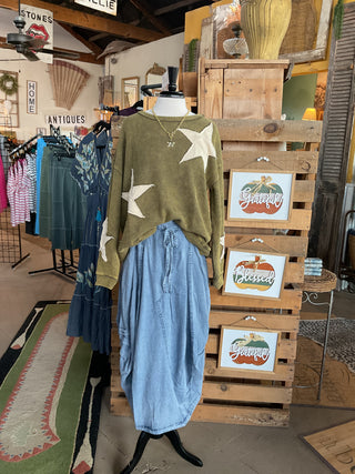 The Starlight Waffle Knit Pullover Top-Pullover Top-Sage + Fig-Stuffology - Where Vintage Meets Modern, A Boutique for Real Women in Crosbyton, TX