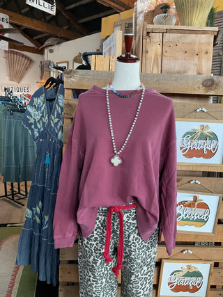 Pigment-Dyed French Terry Hi-Low Pullover Top-SWEATSHIRT-Zenana-Stuffology - Where Vintage Meets Modern, A Boutique for Real Women in Crosbyton, TX