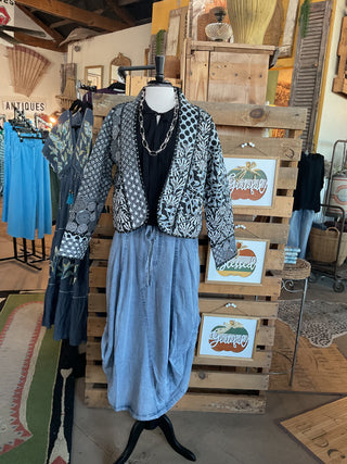 Lightweight Contrast Trim Quilted Kimono Jacket-Kimono-Pol Clothing-Stuffology - Where Vintage Meets Modern, A Boutique for Real Women in Crosbyton, TX