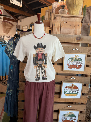 Jeweled Cowboy Nutcracker Graphic Tee-Graphic Tees-The Queen Gypsy-Stuffology - Where Vintage Meets Modern, A Boutique for Real Women in Crosbyton, TX