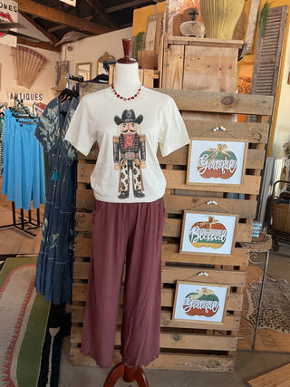 Jeweled Cowboy Nutcracker Graphic Tee-Graphic Tees-The Queen Gypsy-Stuffology - Where Vintage Meets Modern, A Boutique for Real Women in Crosbyton, TX