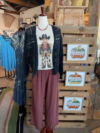 Jeweled Cowboy Nutcracker Graphic Tee-Graphic Tees-The Queen Gypsy-Stuffology - Where Vintage Meets Modern, A Boutique for Real Women in Crosbyton, TX
