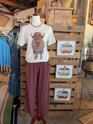 Beaded Bison Jeweled Graphic Tee-Graphic Tees-The Queen Gypsy-Stuffology - Where Vintage Meets Modern, A Boutique for Real Women in Crosbyton, TX