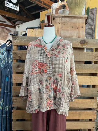 Patches Hooded Jacket-Jackets-Pol Clothing-Stuffology - Where Vintage Meets Modern, A Boutique for Real Women in Crosbyton, TX