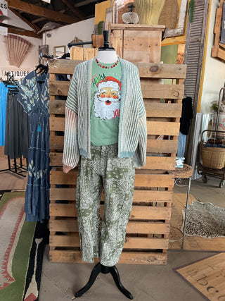 Sage & Blush Colorblock Knit Cardigan