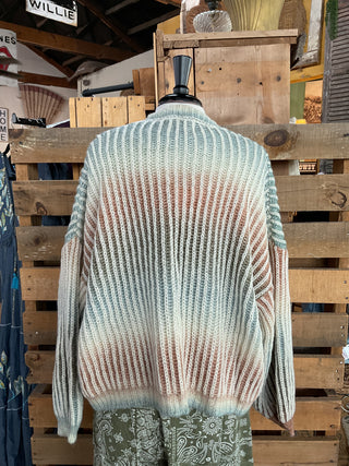 Sage & Blush Colorblock Knit Cardigan