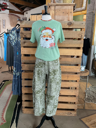 Bandana Print Barrel Pants