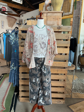 Mica High Rise Wide Jogger Camouflage Side Tape Detail-Stuffology Boutique -Stuffology - Where Vintage Meets Modern, A Boutique for Real Women in Crosbyton, TX