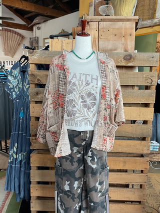 Patches Hooded Jacket-Jackets-Pol Clothing-Stuffology - Where Vintage Meets Modern, A Boutique for Real Women in Crosbyton, TX