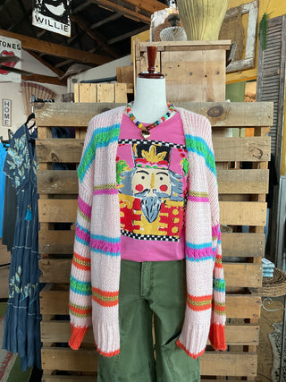 Rainbow Chunk Knit Cadigan-Cardigans-Sage + Fig-Stuffology - Where Vintage Meets Modern, A Boutique for Real Women in Crosbyton, TX