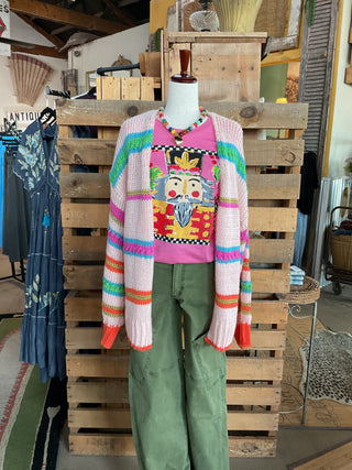 Rainbow Chunk Knit Cadigan-Cardigans-Sage + Fig-Stuffology - Where Vintage Meets Modern, A Boutique for Real Women in Crosbyton, TX