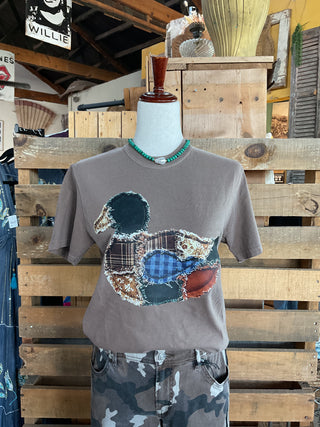 Faux Fringe Patchwork Mallard Graphic Tee-Graphic Tees-Dash Forward-Stuffology - Where Vintage Meets Modern, A Boutique for Real Women in Crosbyton, TX
